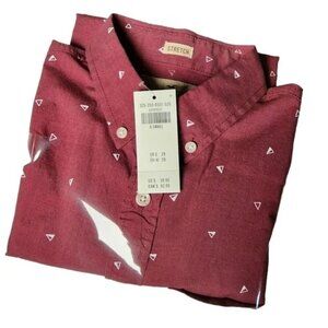 Hollister Men's XS Short Sleeve Button Down Collared Shirt Maroon paper plane